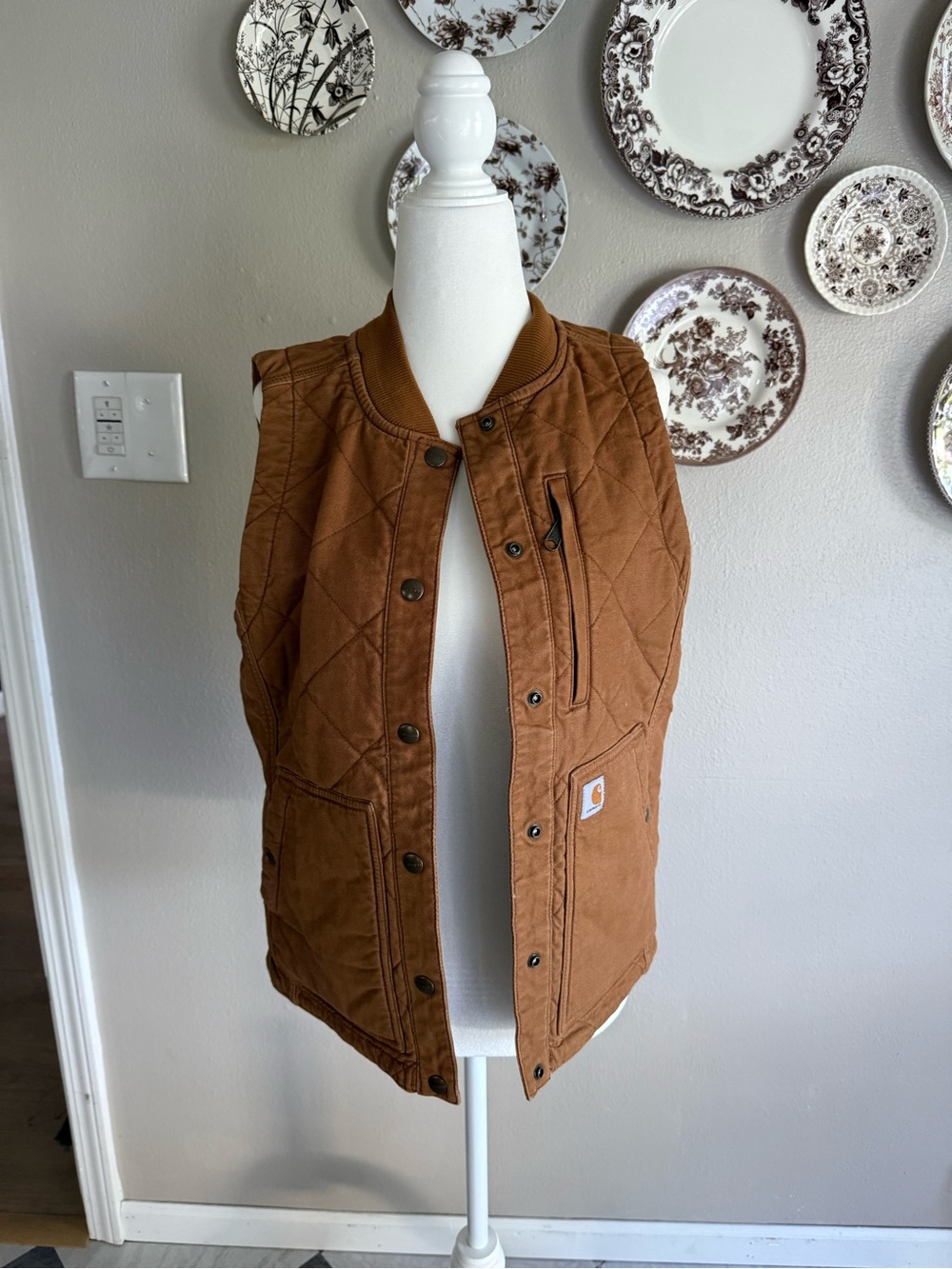 Carhartt Rugged Quilted Brown Work Vest